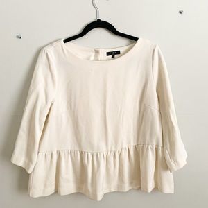 FRNCH cream button peplum top - size large